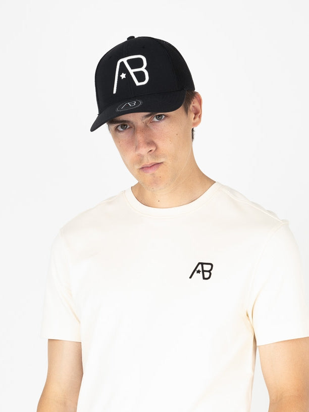 Retro Trucker Cap | Jet Black / White Swan