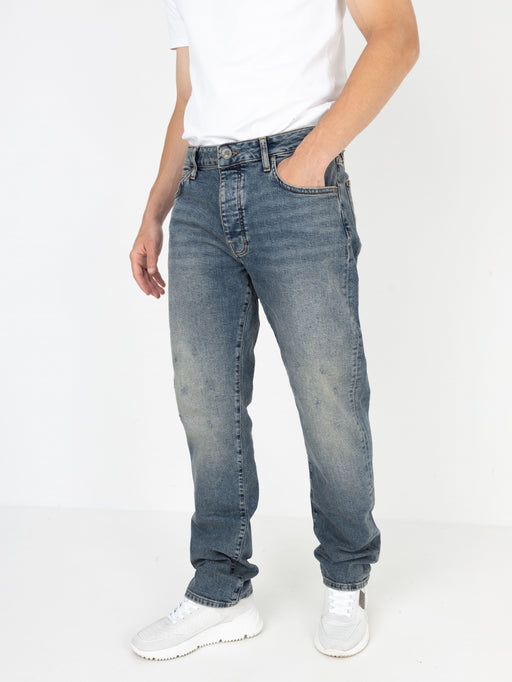 Slim-Fit Denim Jeans Paint | Dark Blue | Mid Blue