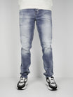 Slim-Fit Denim Jeans Paint | Dark Blue | Mid Blue