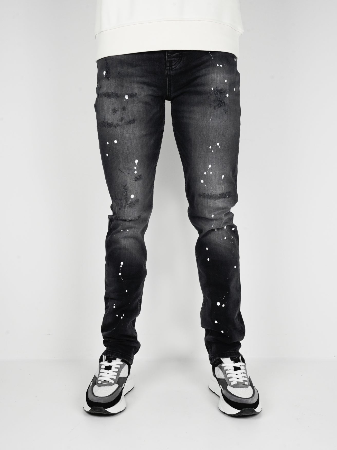 Slim-Fit Denim Jeans Paint | Dark Blue | Jet Black