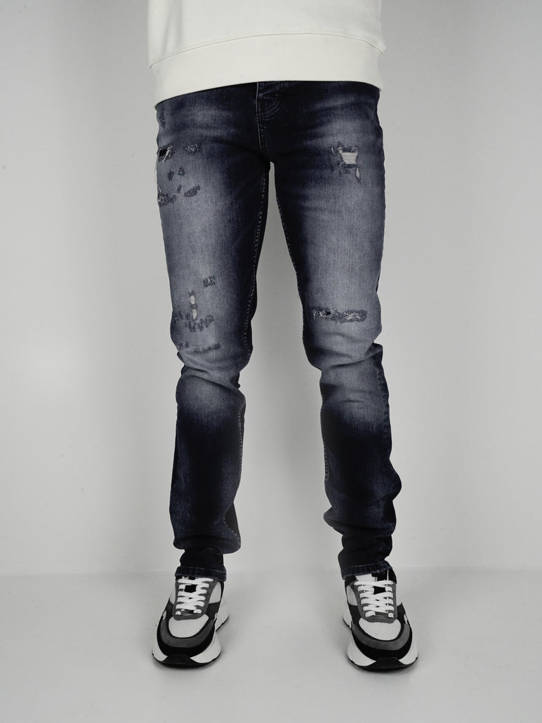 Slim-Fit Denim Jeans Paint | Dark Blue | Dark Blue