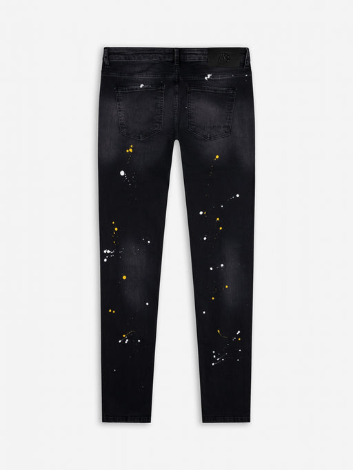 Slim-Fit Denim Jeans Paint | Dark Blue | Jet Black