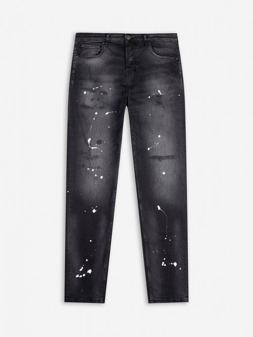 Slim-Fit Denim Jeans Paint | Dark Blue | Jet Black