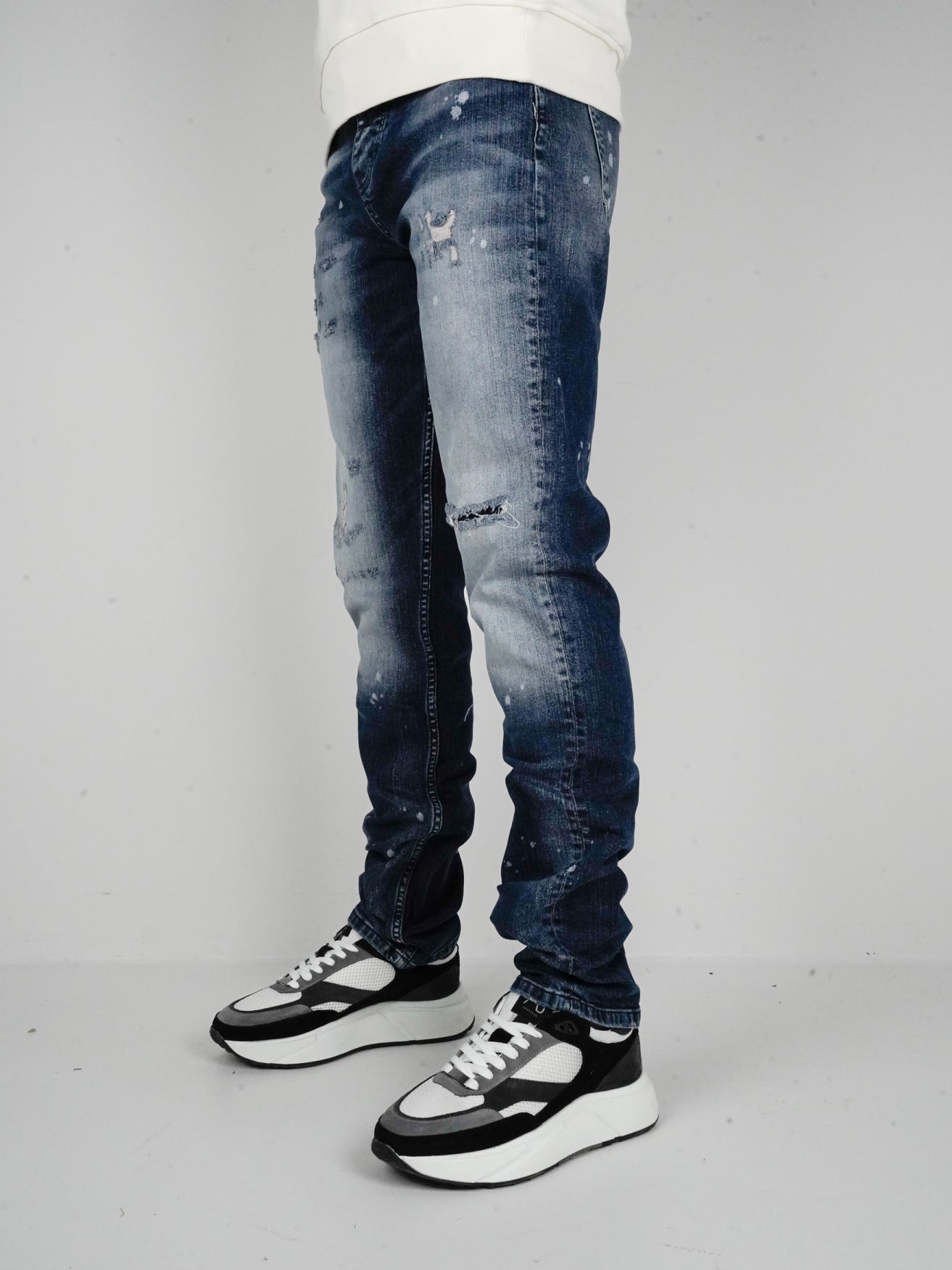 Slim-Fit Denim Jeans Paint | Dark Blue | Dark Blue