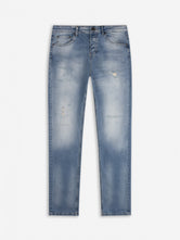 Slim-Fit Denim Jeans Paint | Dark Blue | Mid Blue