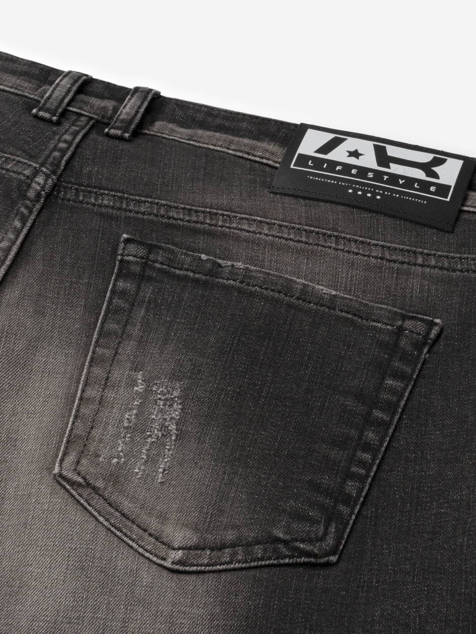 Slim Denim Jeans | Dark Grey - Destroyed