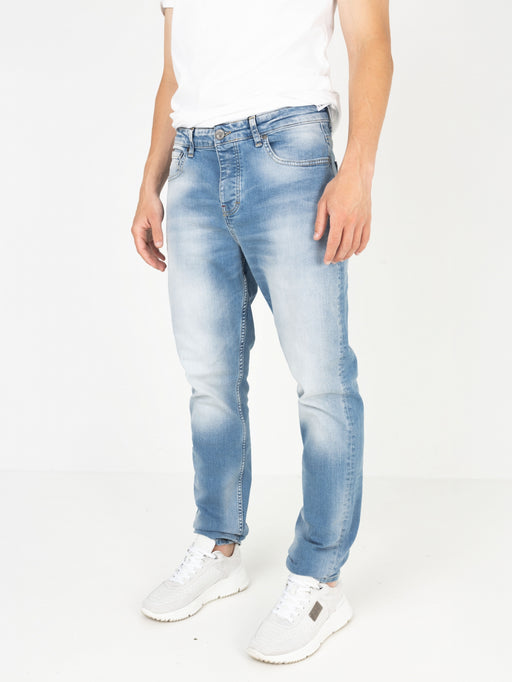 Slim-Fit Denim Jeans Paint | Dark Blue | Mid Blue