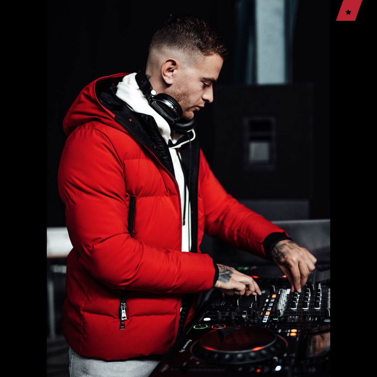 Hooded Down Jacket | Red - AB Lifestyle
